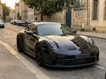 Porsche 911 GT3 — black, rear wing